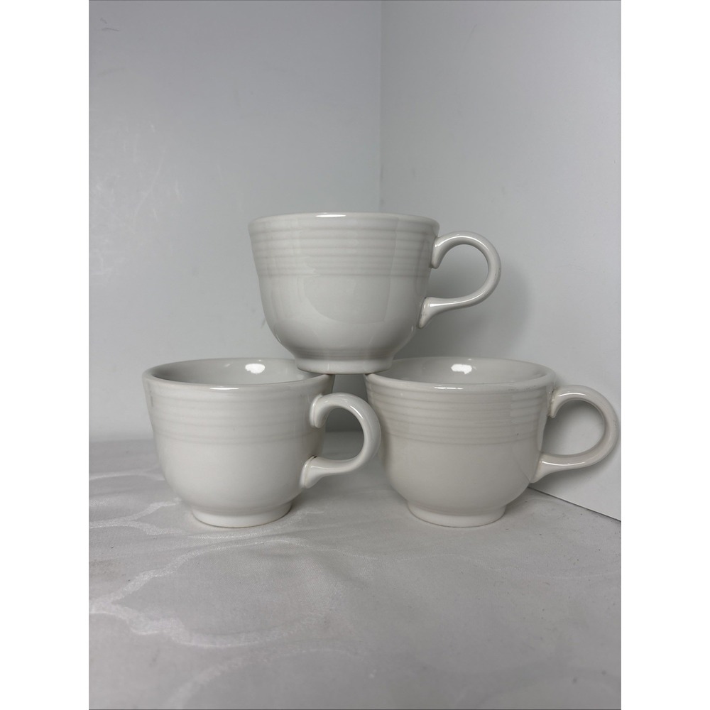3 Lot Fiestaware Fiesta White Teacup Fiesta Tea Cups Vintage